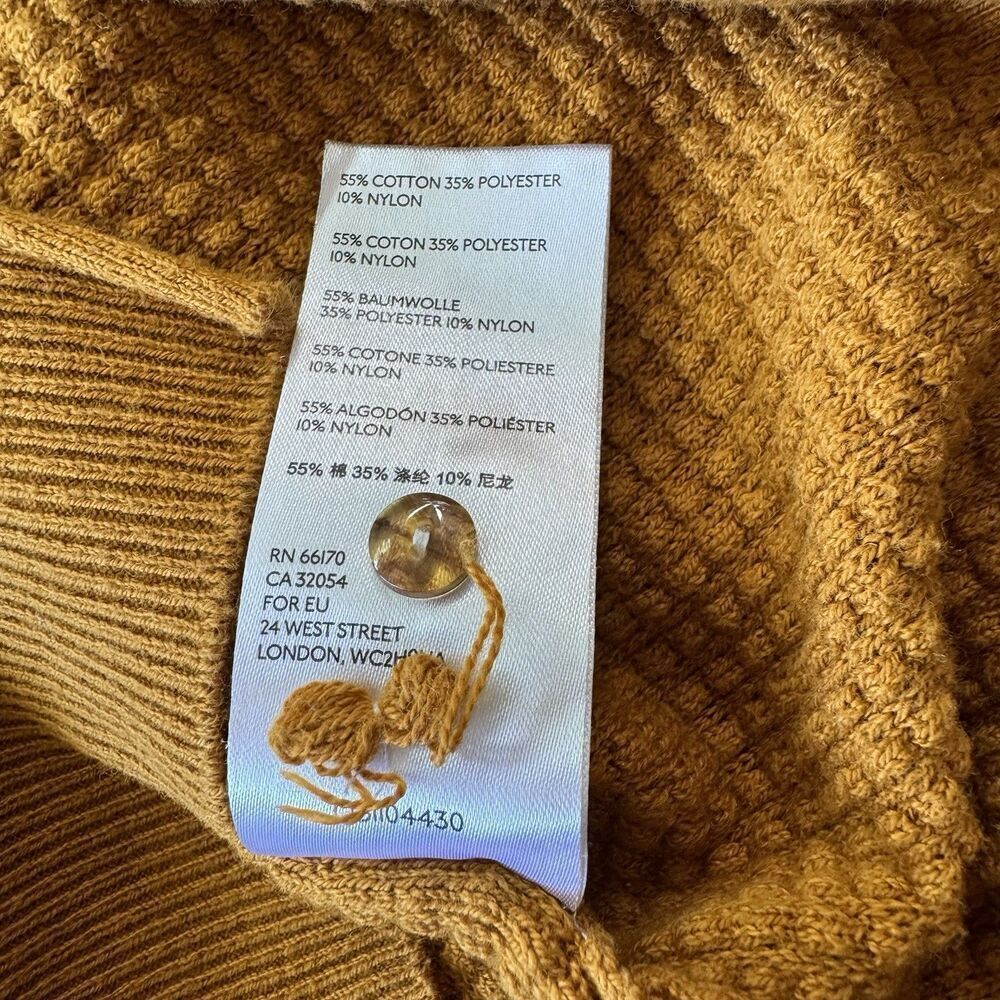 By Anthropologie Martina Pointelle Boho Crochet Sweater Tee Women’s XS Honey - Picture 8 of 9